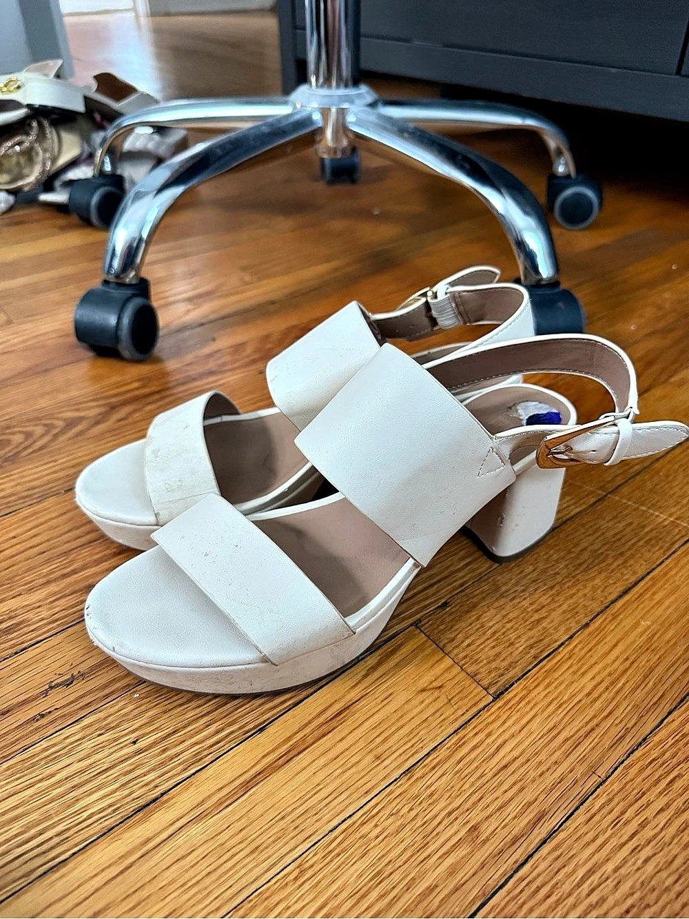White Strappy Heeled Sandals